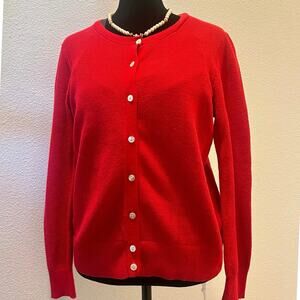 A New Day Red Button Front Cardigan Size Small Classic Sweater